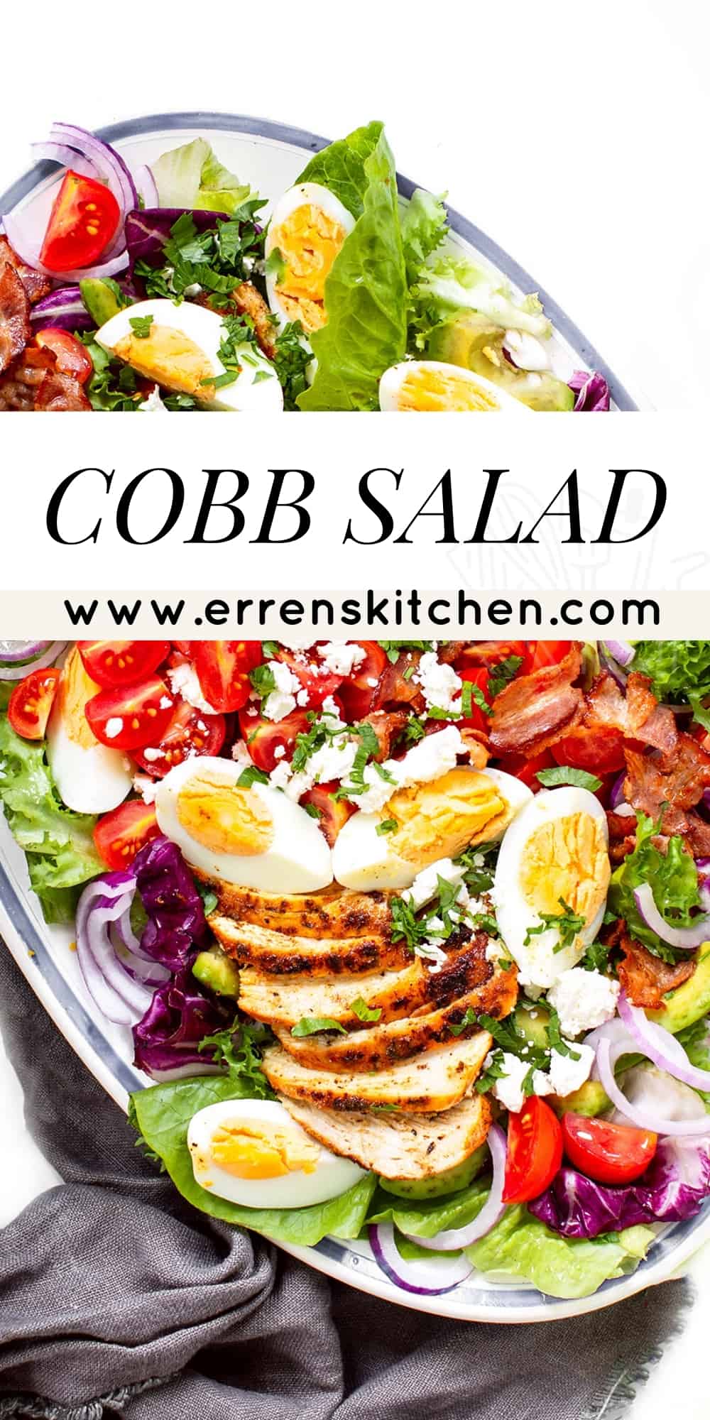 Chicken Cobb Salad with Bacon, Avacado & Blue Cheese Erren's Kitchen