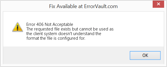 How to fix Error 406 (Not Acceptable) The requested file exists but