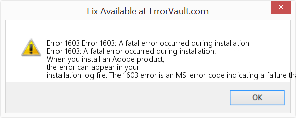 How to fix Error 1603 (Error 1603: A fatal error occurred during
