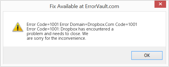 How to fix Error Code=1001 (Error Code=1001) Error