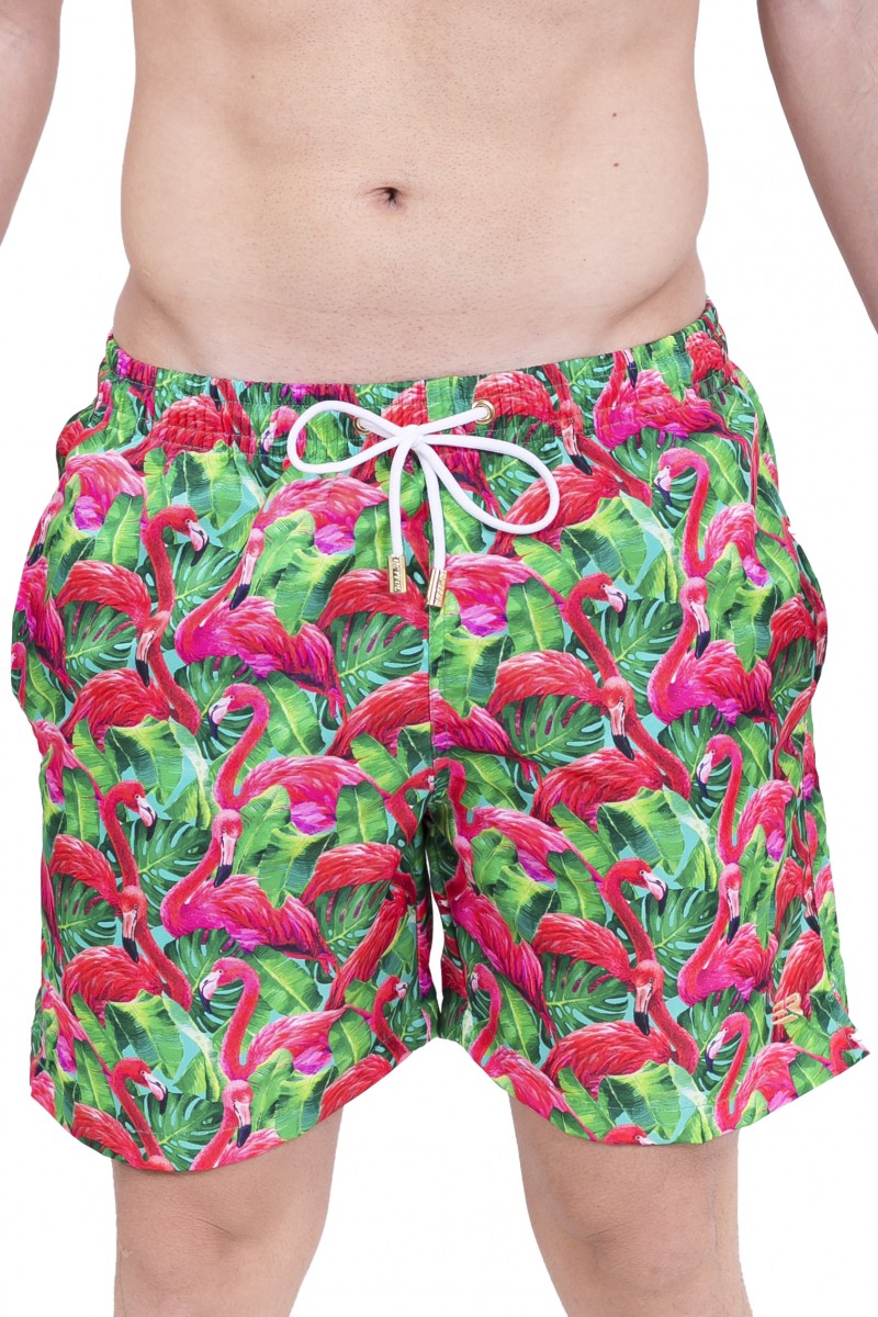 Short Adulto Masculino Flamingos Banho ERTFEL