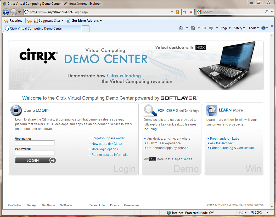 A review of aka Citrix Virtual Computing Demo Center