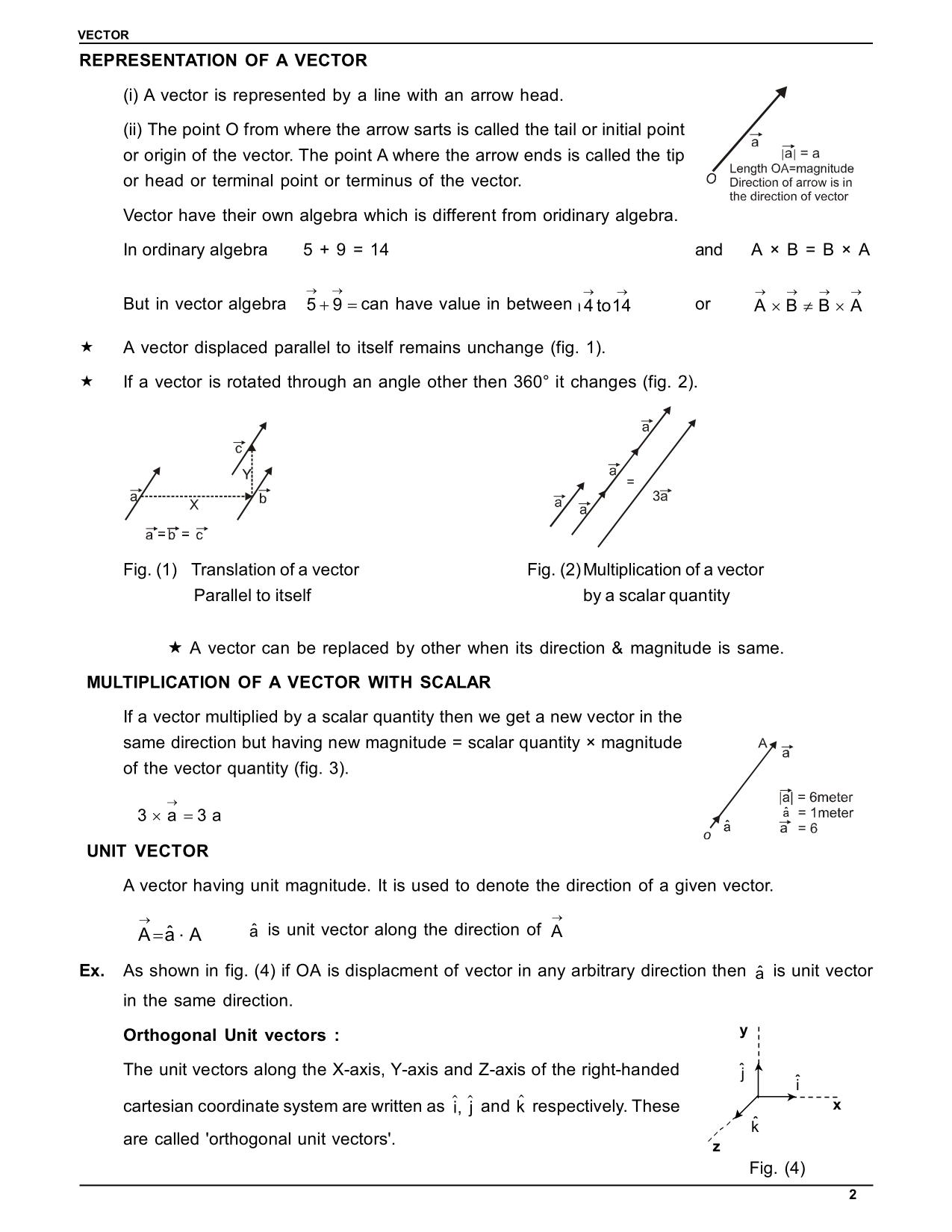Vector Physics Notes Class 11 IIT JEE , NEET eSaral