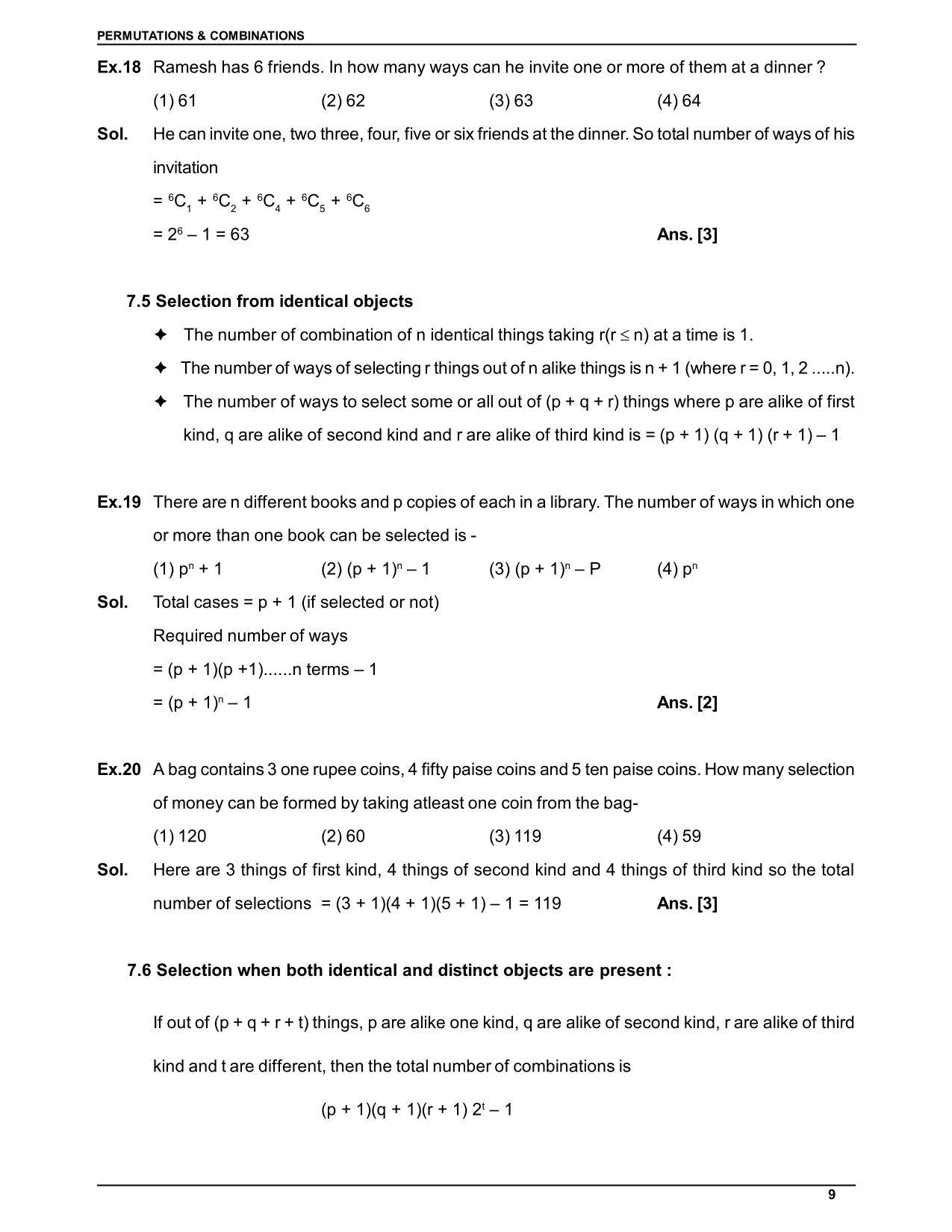 Permutations and Combinations Class 11 Notes for IIT JEE