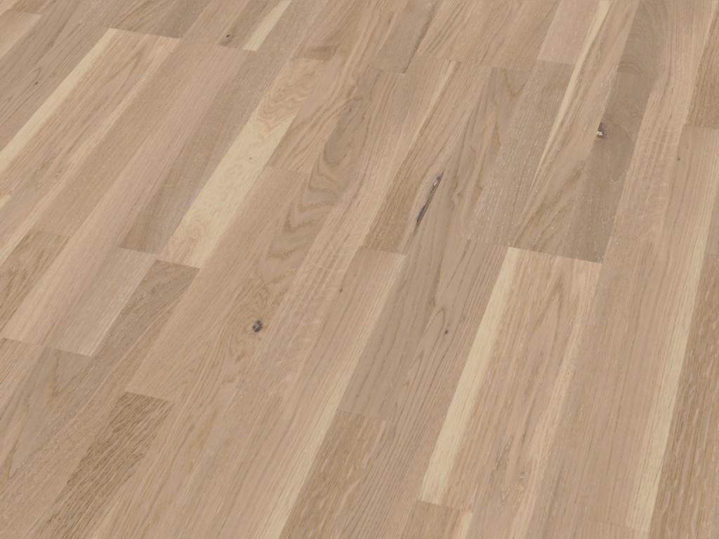 Engineered Oak 3 Strip,185x2200mm, White Matt Lacquered, Natural Grade