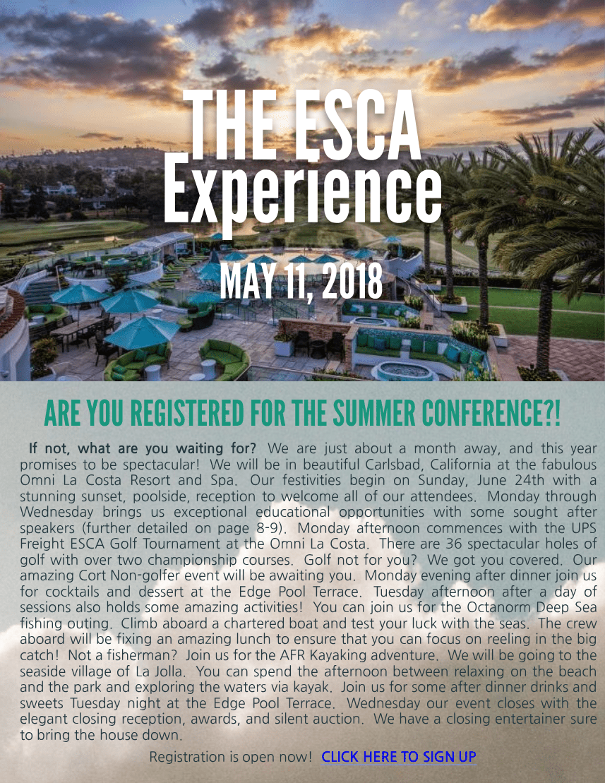 The ESCA Experience May 11, 2018 » ESCA