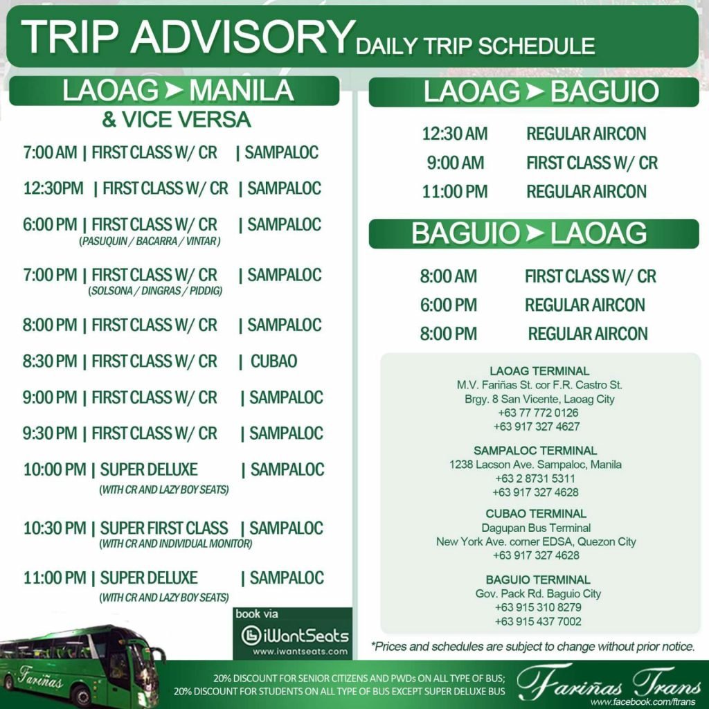 2024 Fariñas Trans Routes + Bus Schedule & Fare
