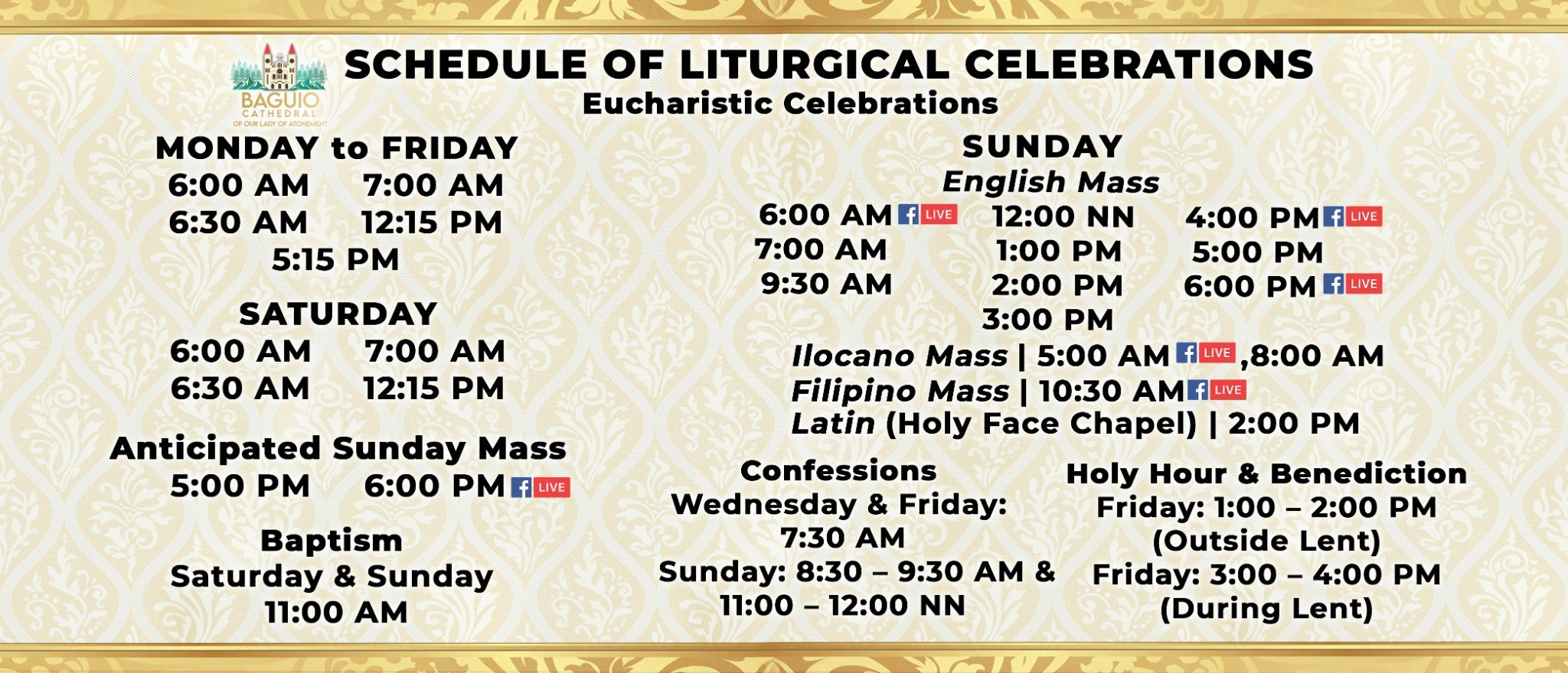 2024 Baguio Mass Schedule Daily & Sunday Masses in Baguio City