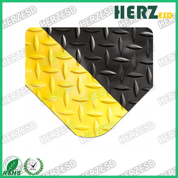 Yellow / Black Anti Fatigue Mats Industrial 3 Layers Structure