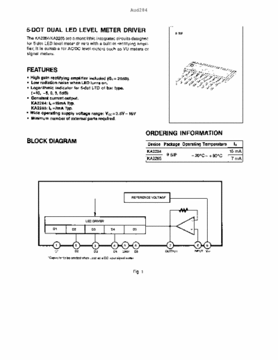 Service manual : KA2284 ka2284.pdf, 5-dot dual led level meter driver