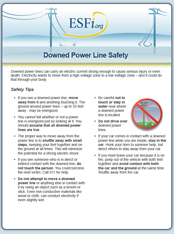 Downed Power Lines Electrical Safety Foundation International
