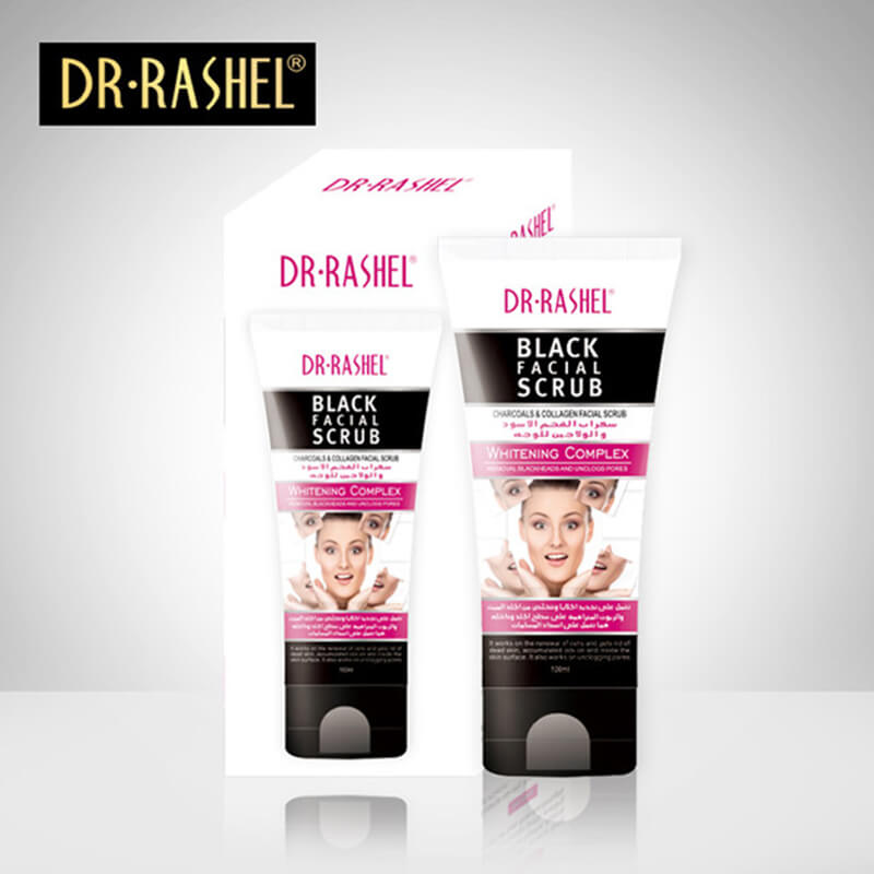Dr. Rashel Black Facial Scrub Exfoliating Charcoal & Collagen Facial Scrub 100ml Eshaistic