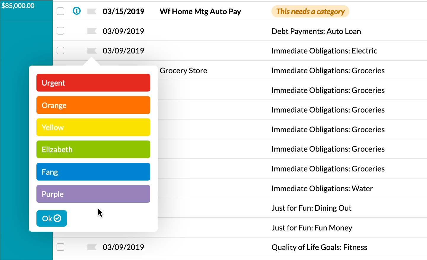 Toolkit for YNAB Set Custom Flag Names (with Tooltips) • Elizabeth