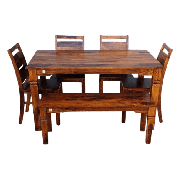 SONU DINING TABLE 145 CMS COMBO WITH 1 BENCH AND 4 CHAIR Best