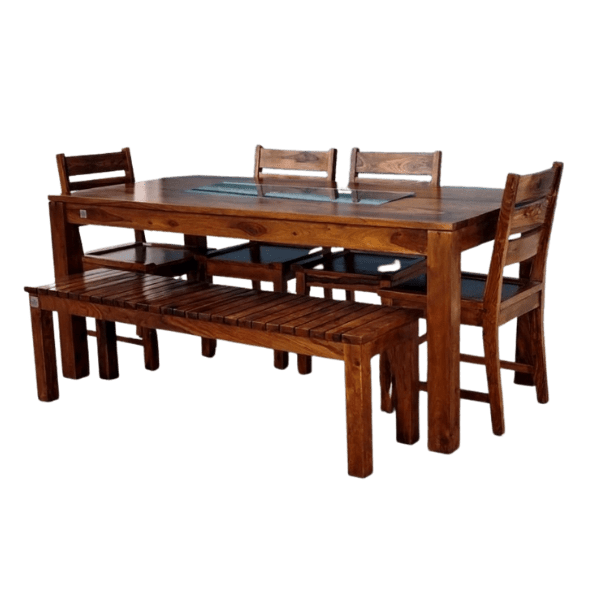 FLORA DINING TABLE 175 CMS COMBO WITH 1 BENCH AND 4 CHAIRS Best