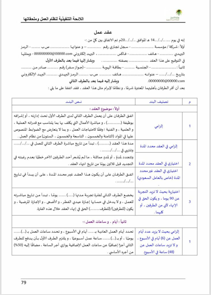 تعرف على شروط عقد العمل في السعودية إي سمسار.كوم