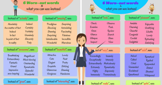 12 Boring Words and What You Can Use Instead ESLBuzz Learning English