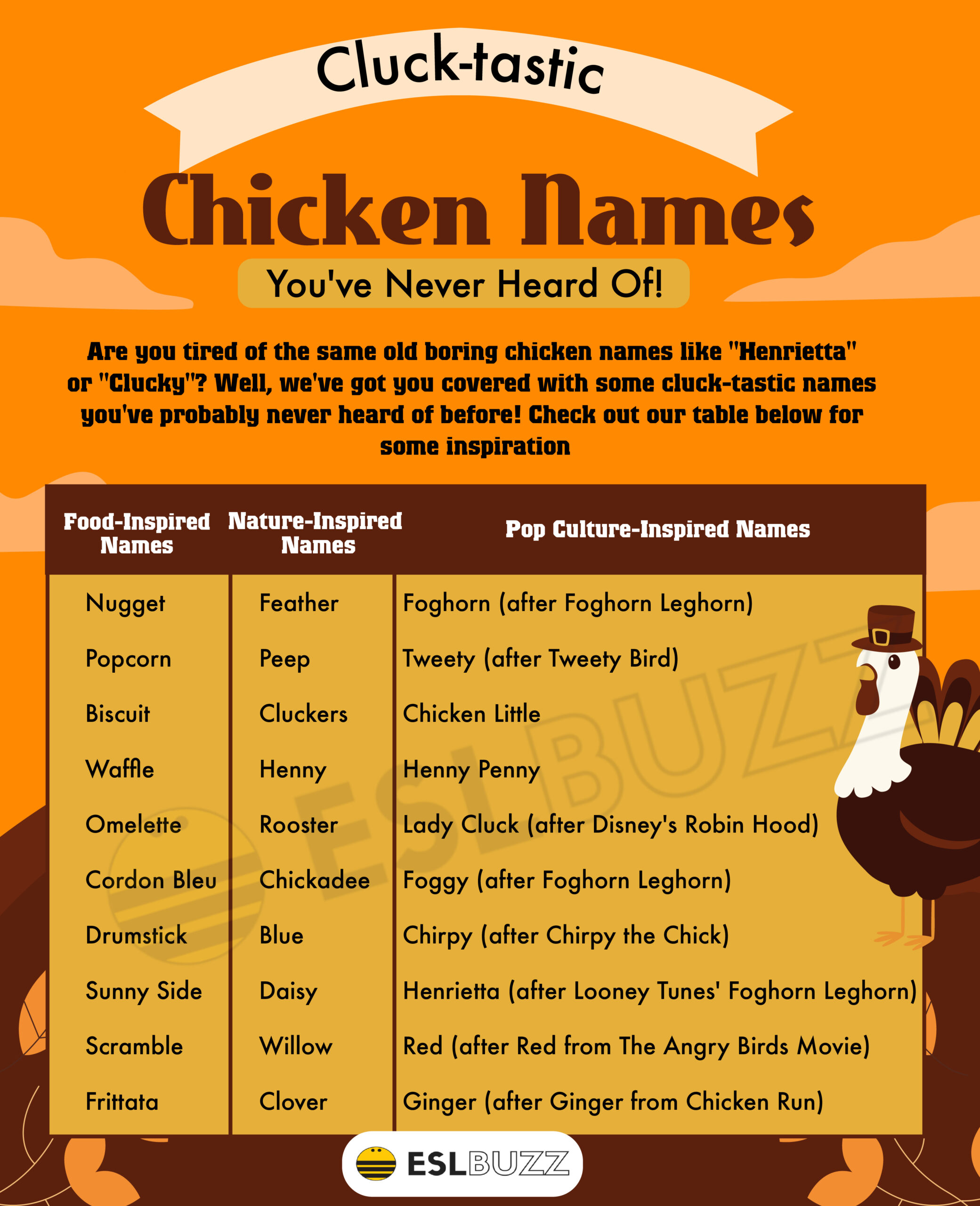 Chicken Names Fun and Creative Ideas for Your Feathered Friends ESLBUZZ