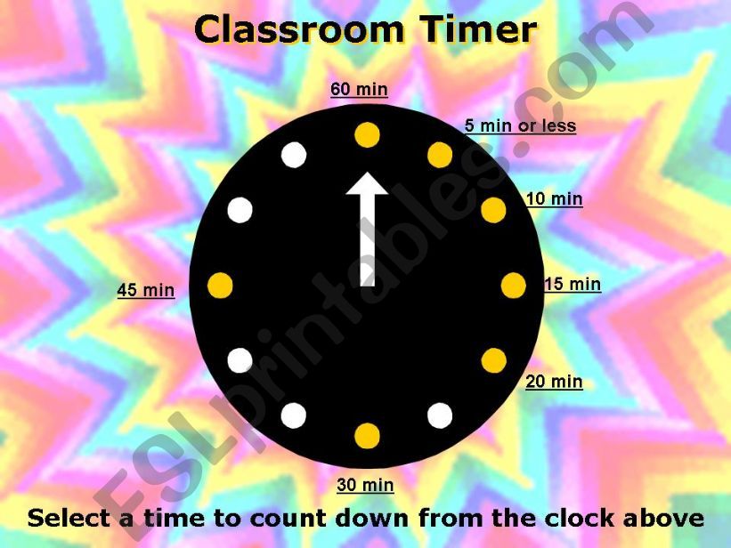 ESL English PowerPoints Interactive Class Countdown Timer