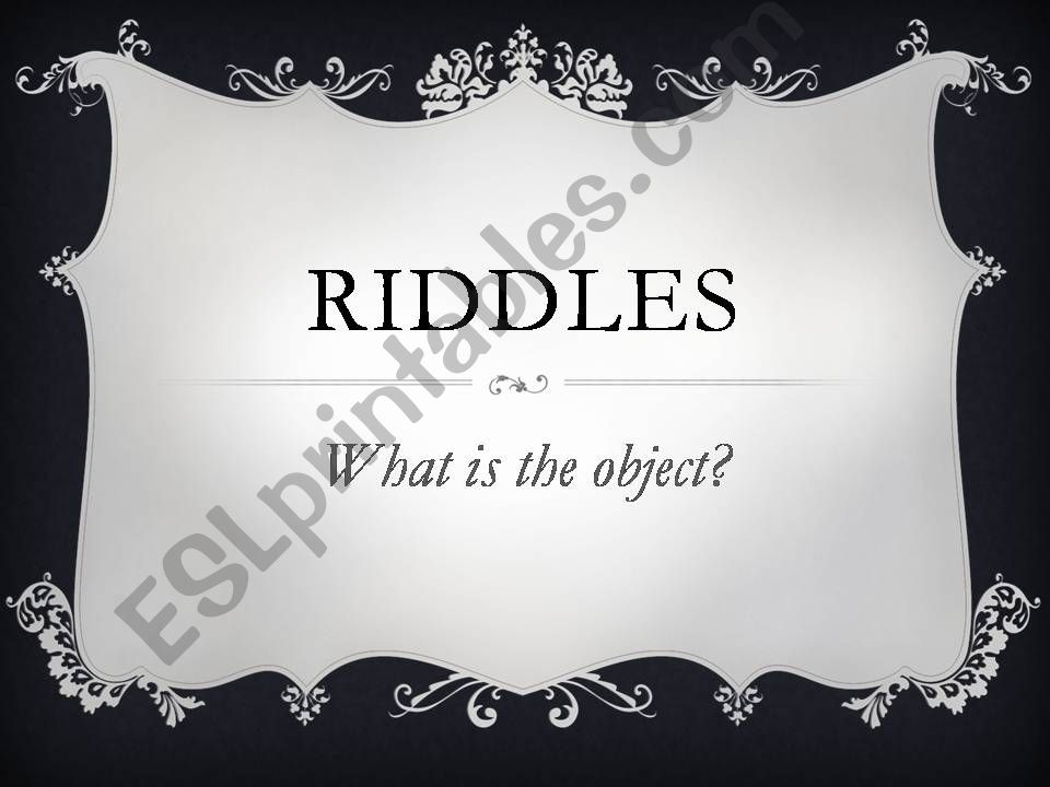 ESL English PowerPoints Riddles