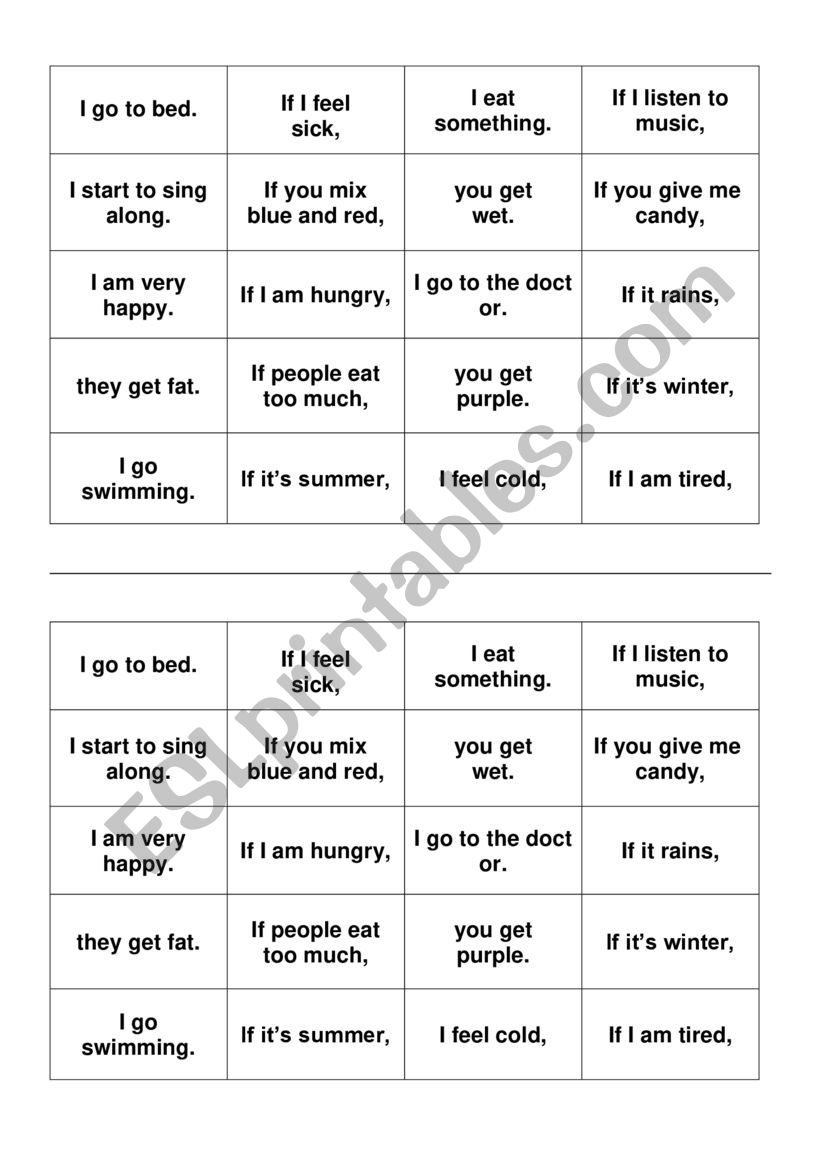 First Conditional Matching Pairs Game ESL worksheet by mikagee