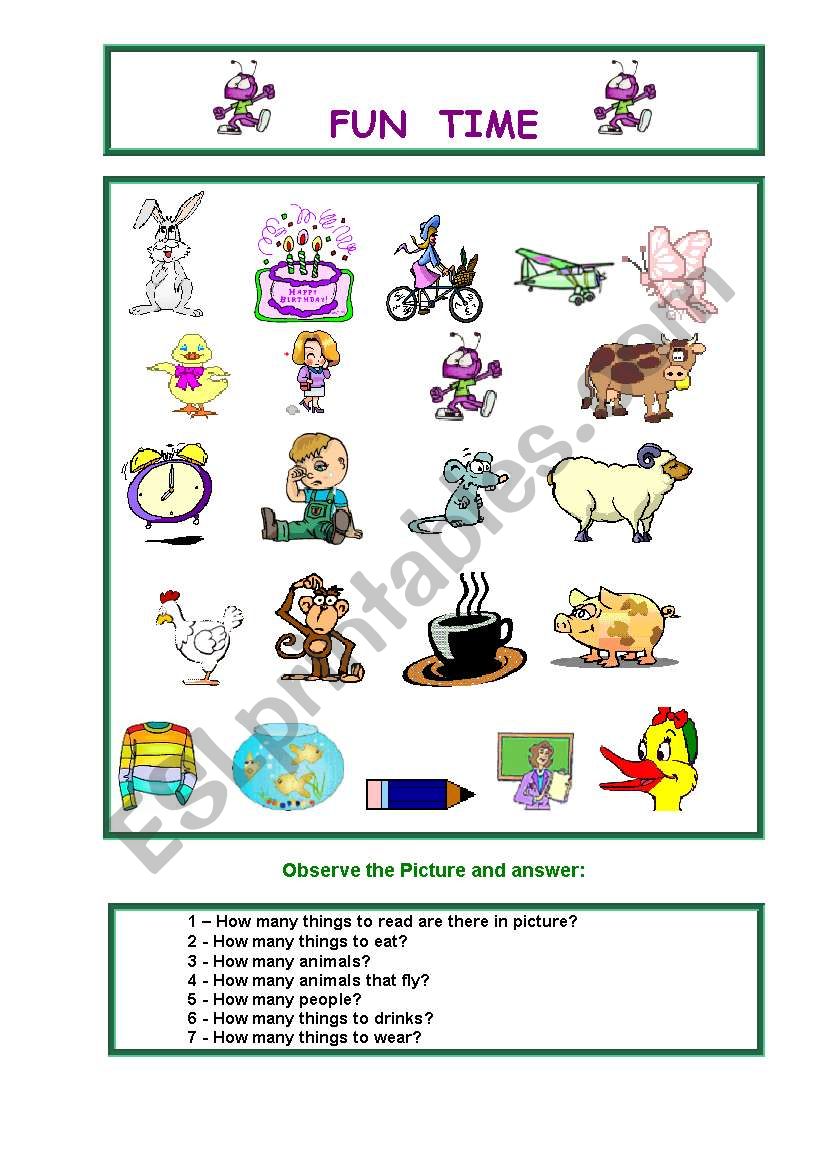 Fun Time ESL worksheet by venezababi