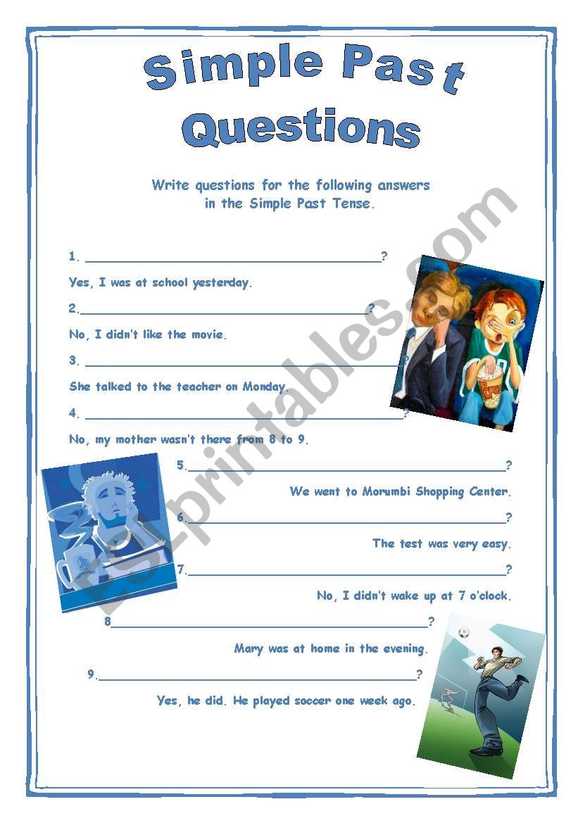 Simple Past Question ESL worksheet by katiamp