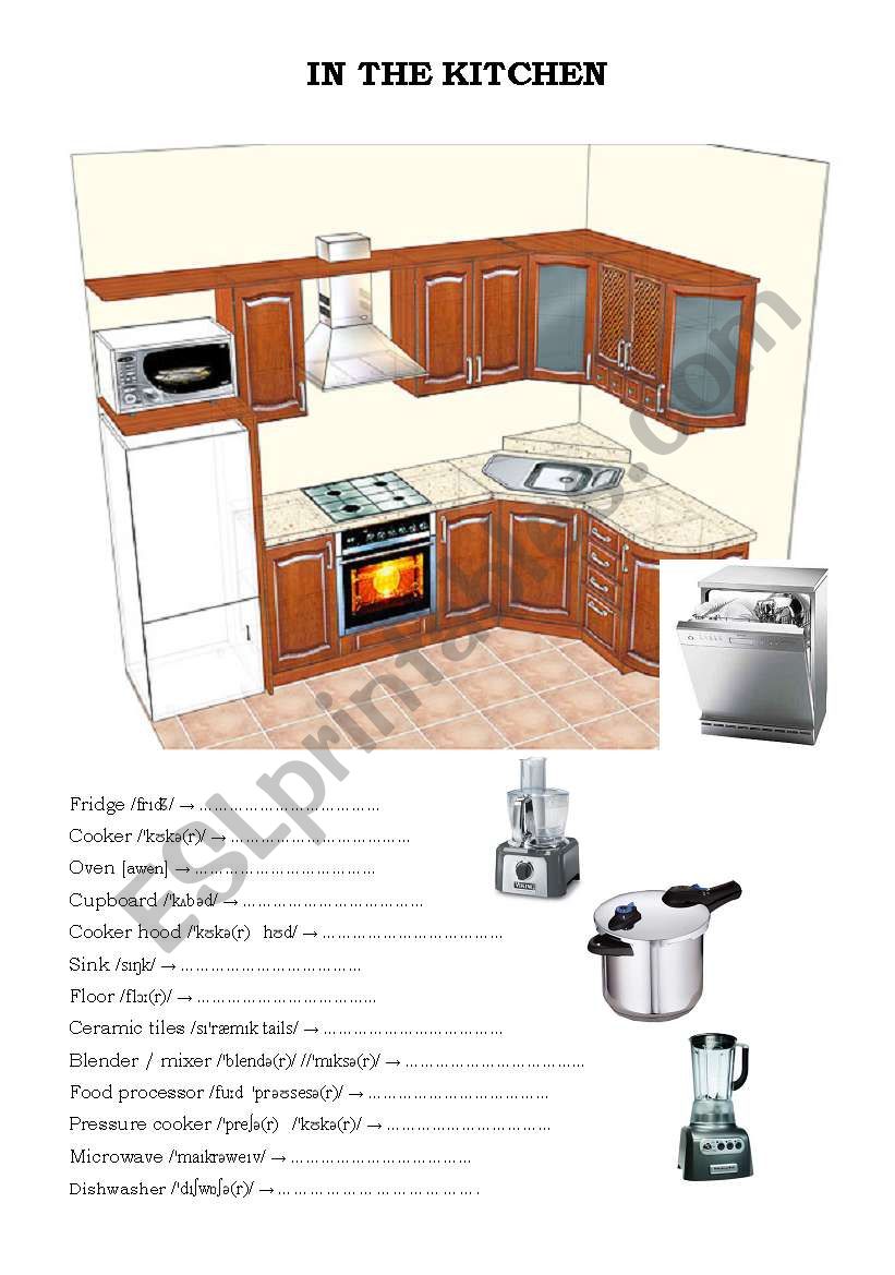 In The Kitchen ESL worksheet by CeeWu