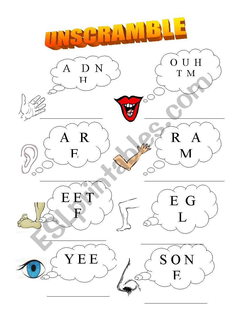 UNSCRAMBLE ESL worksheet by caricatura