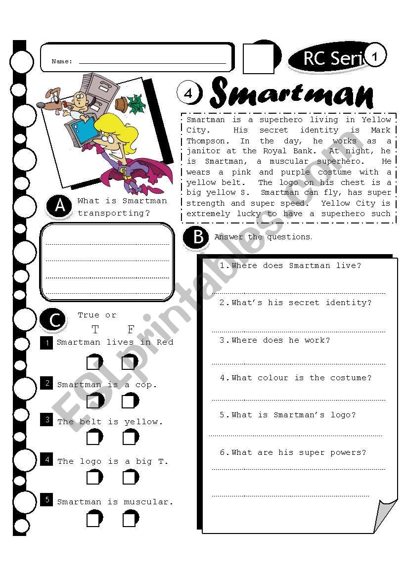RC Series 04 Smartman Level1 (Fully Editable + Answer Key) ESL