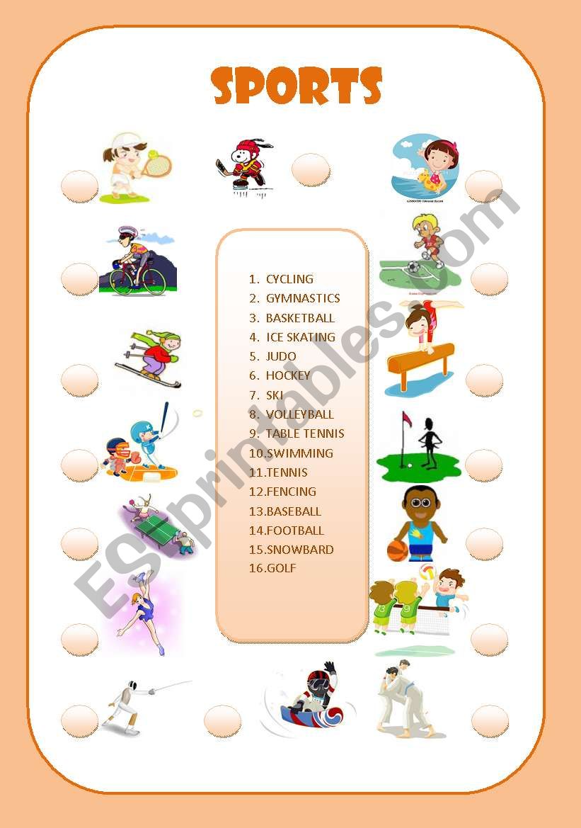 SPORTS MATCH ESL worksheet by constanzalonso