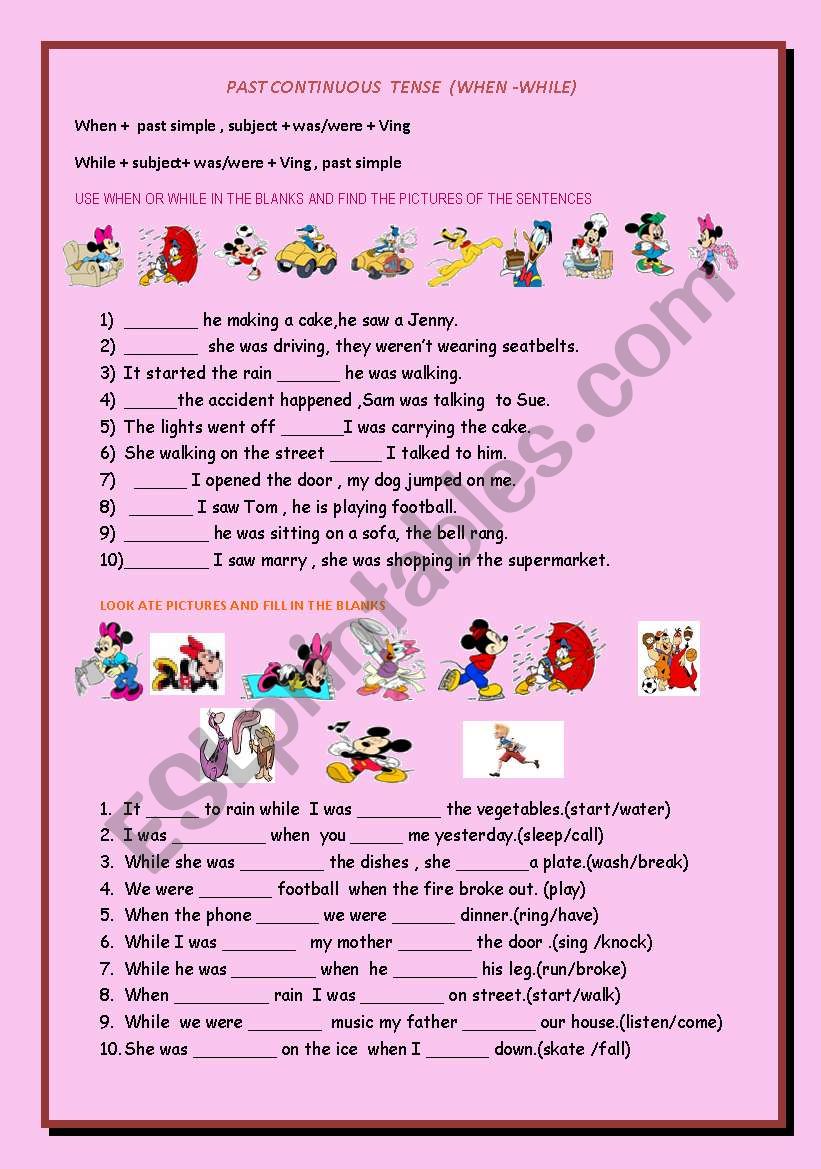 When- while - ESL worksheet by Serap289