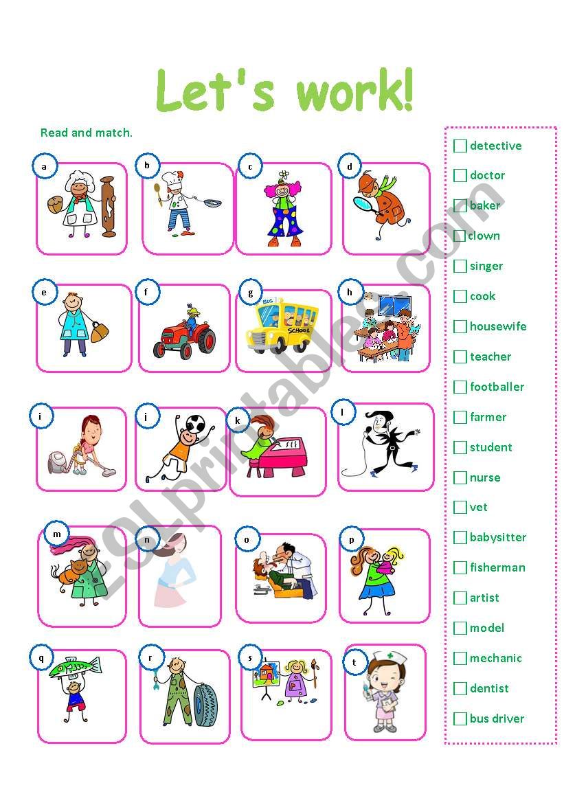Let´s work ESL worksheet by carolpinto