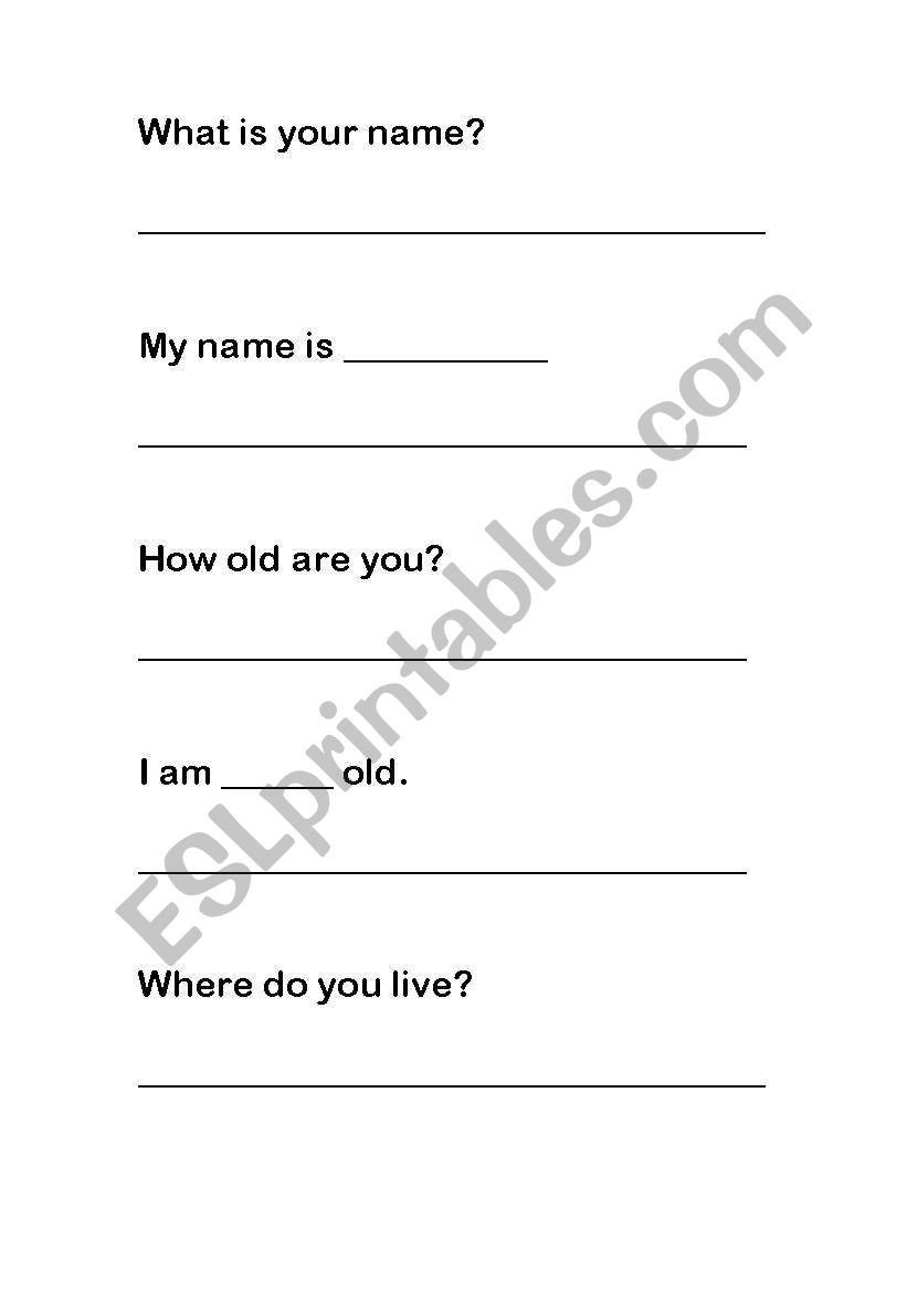 English worksheets: Introduction