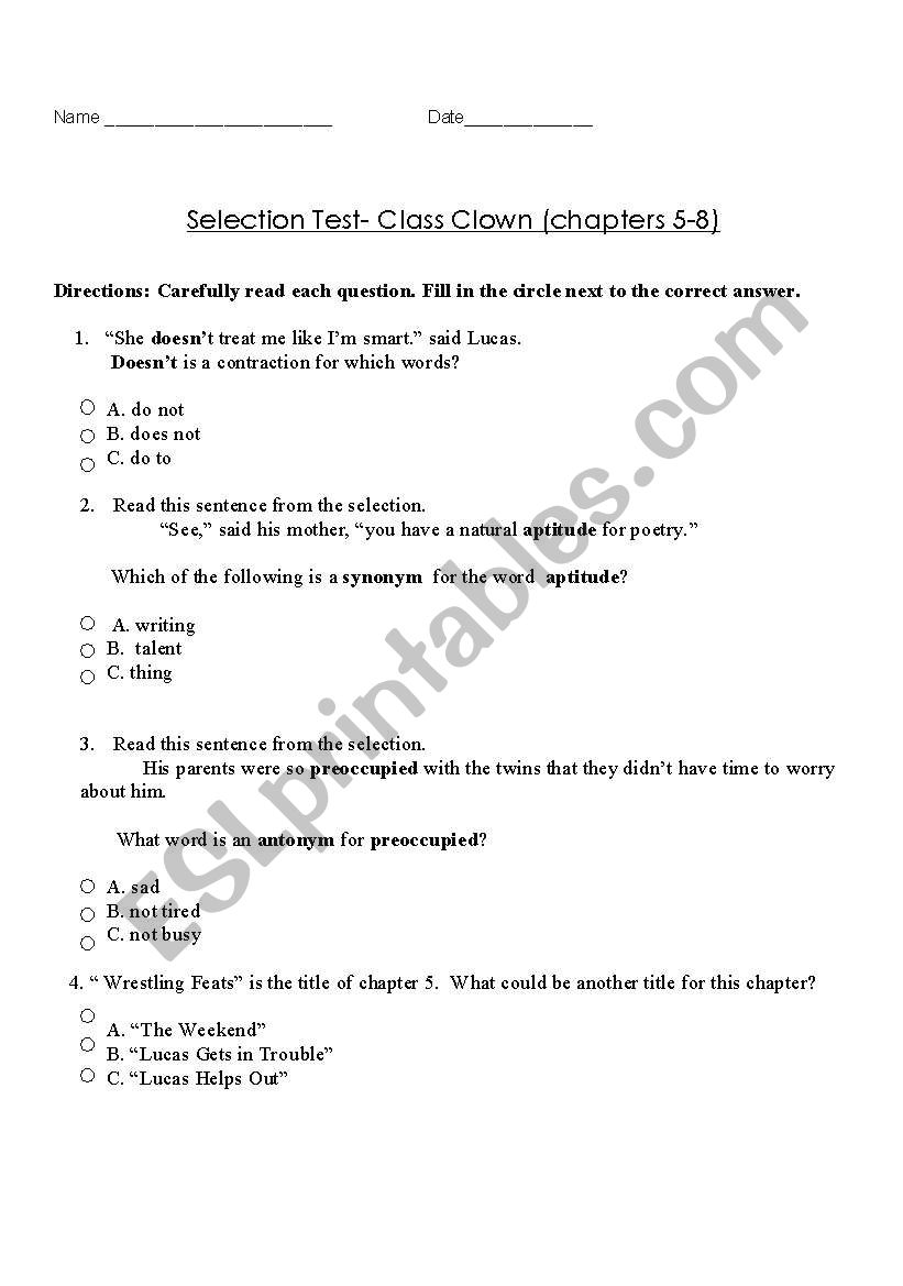 Johanna Hurwitz Class Clown Teaching Resources