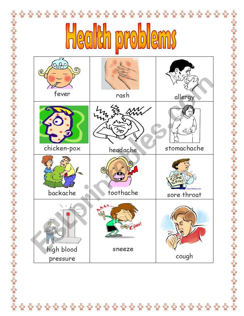 Health problems ESL worksheet by Pink Dove