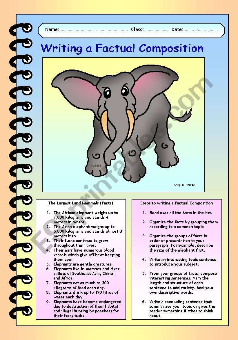 Writing Guide Factual Composition ESL worksheet by dingjai