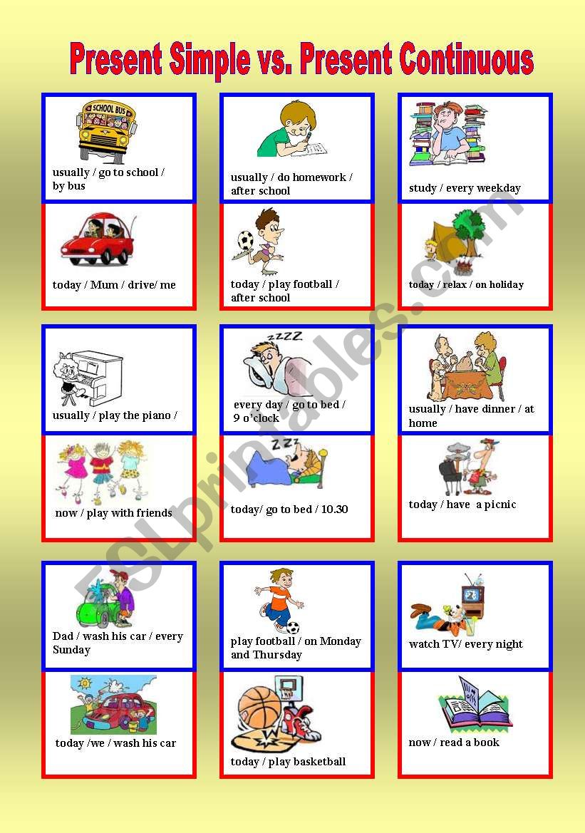 Difference Between Present Simple And Present Continuous | Easy English Grammar, English Language Learning, English Grammar Difference Between Present Simple And Present Continuous - Esl Worksheet By Lynx9082001