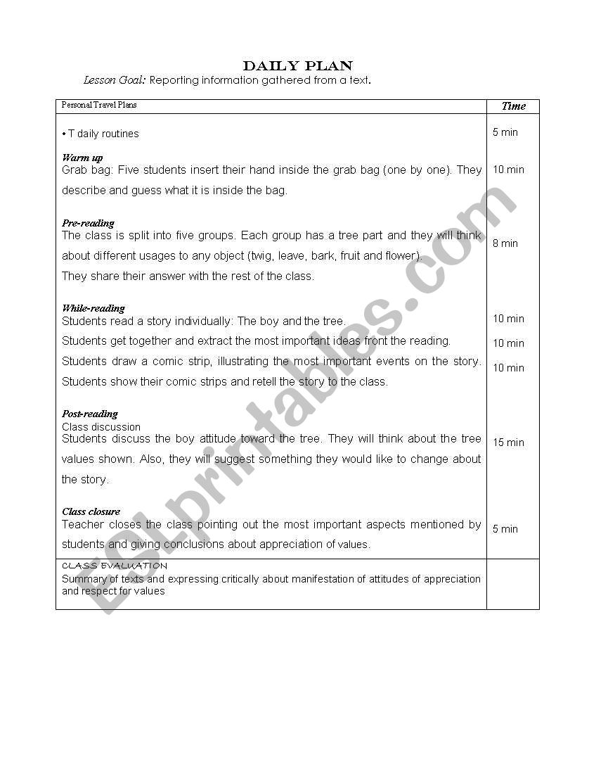 Lesson plan ESL worksheet by magaly_108
