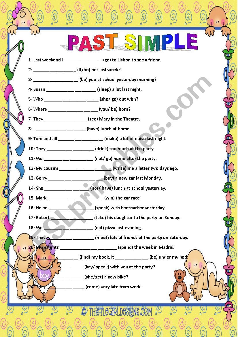 SIMPLE PAST ESL worksheet by sandytita
