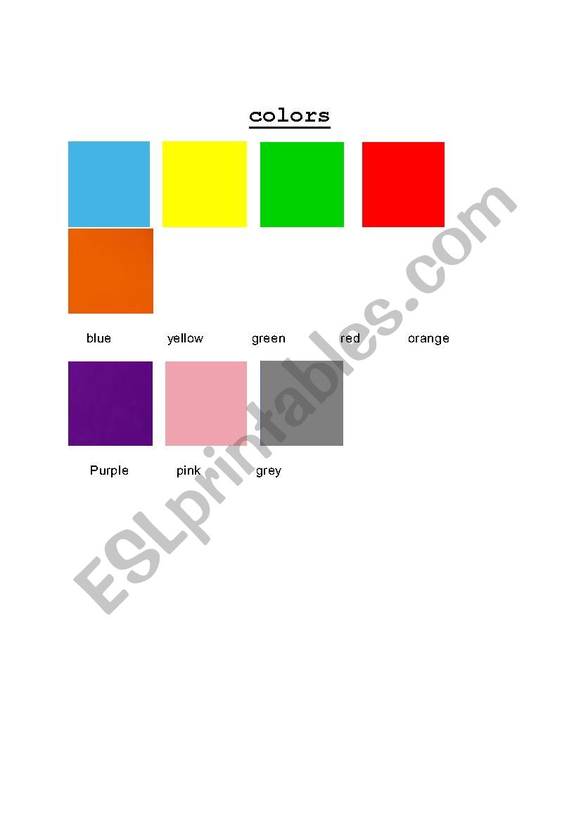 basic colors - ESL worksheet by cupcake1