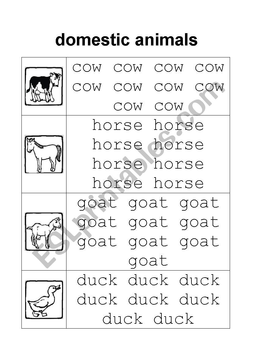 How to write animals ESL worksheet by carmenarranz