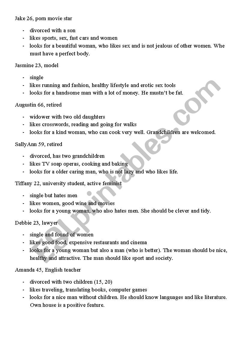 Speed Dating ESL worksheet by Gasunka