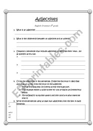 Adjectives Worksheets For 4Th Grade Abjectleader