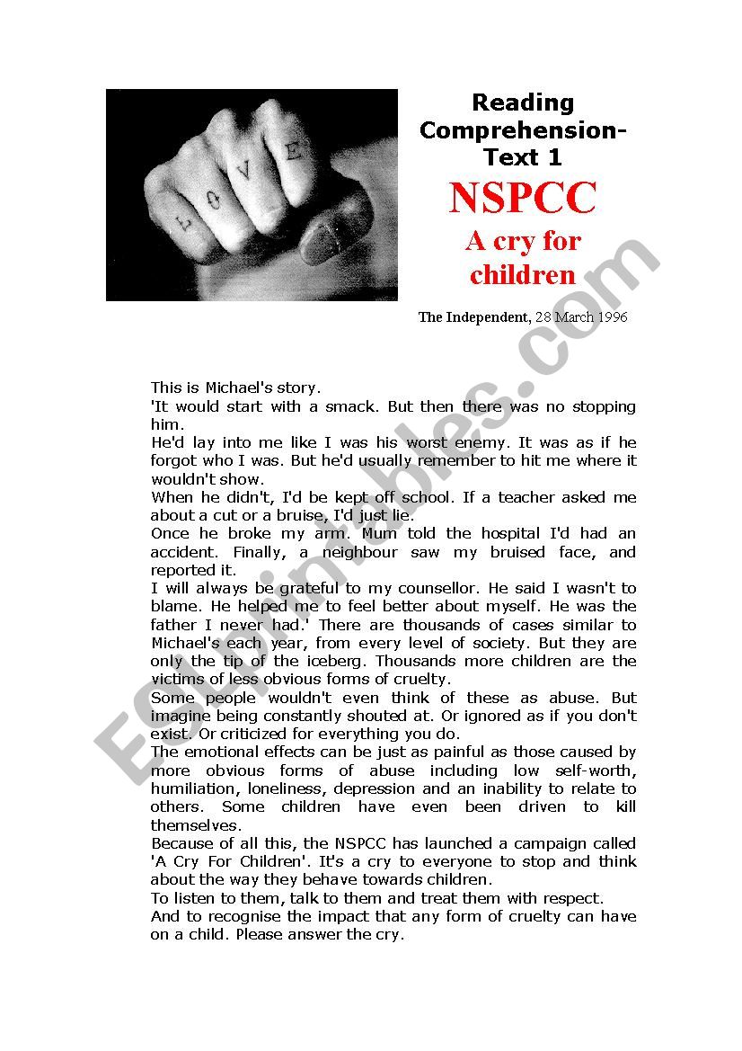 Reading Comprehension for advanced students ESL worksheet by