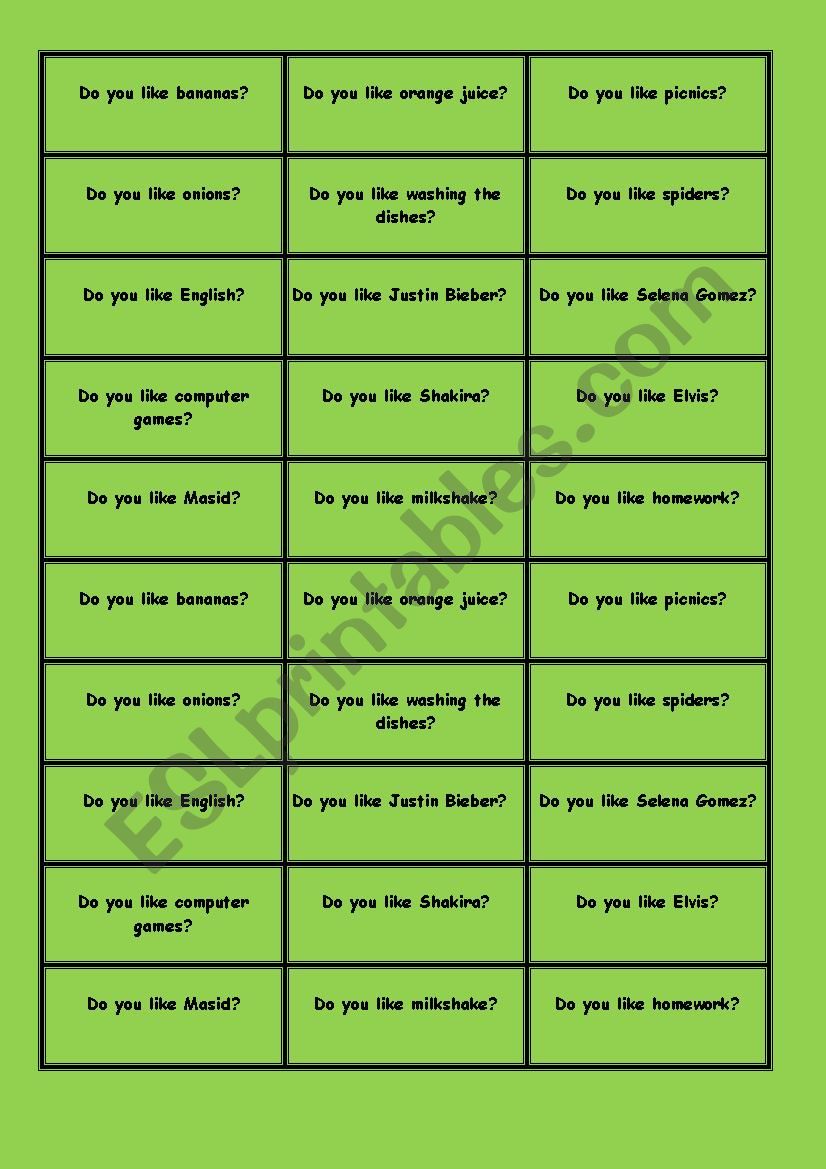 Object Pronouns Snap Game ESL worksheet by paloma06