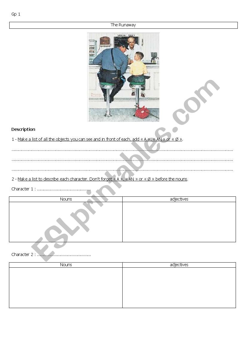 The Runaway ESL worksheet by zout