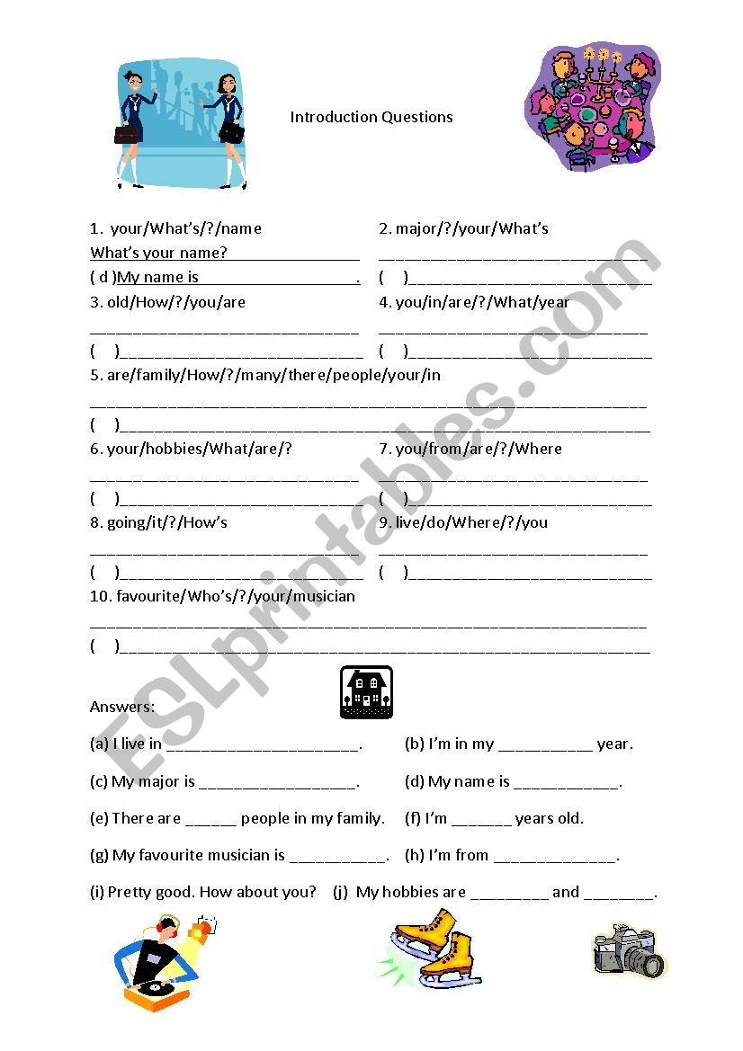 University Introduction Questions ESL worksheet by Gipper