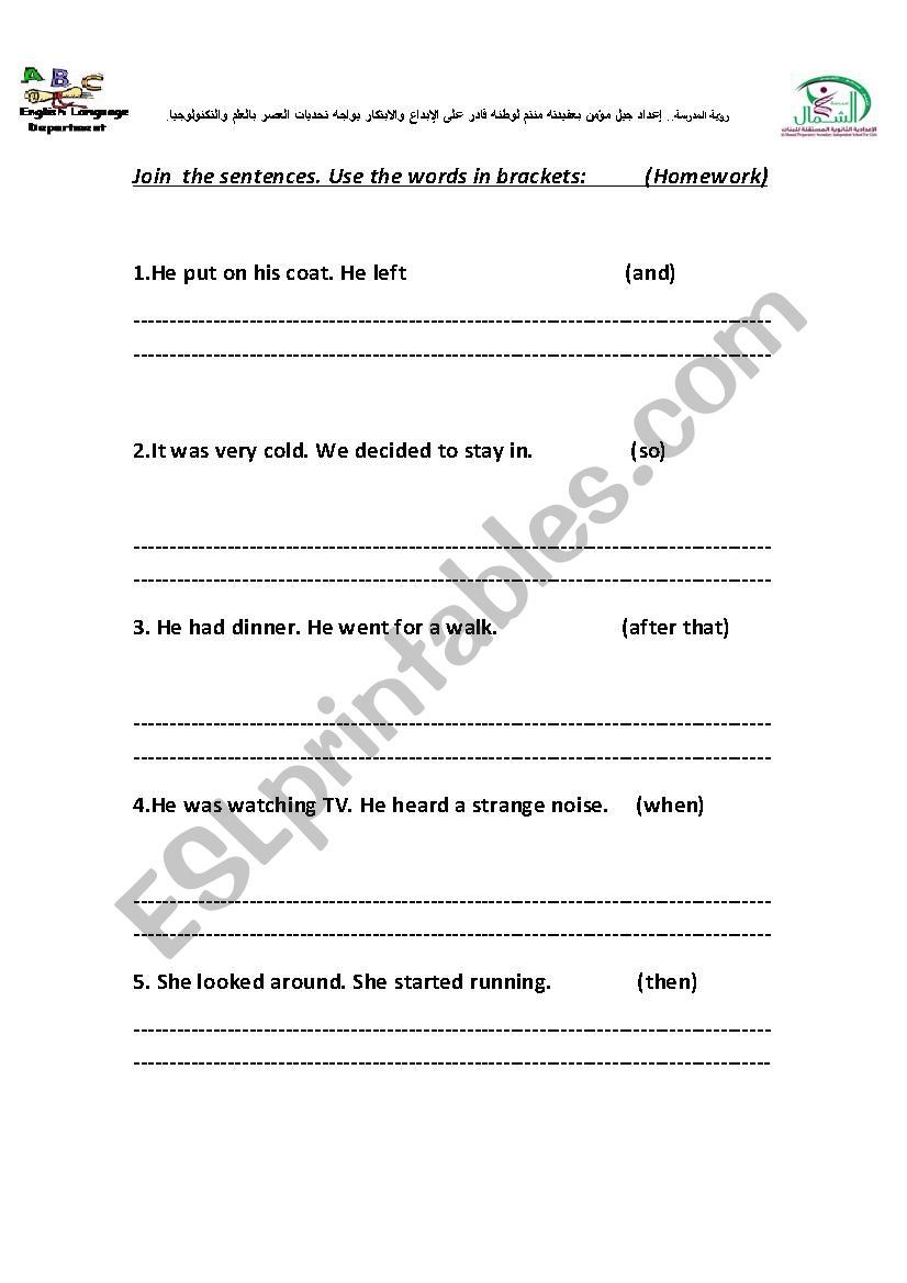 Conjunctions practice ESL worksheet by hanaa mohammed