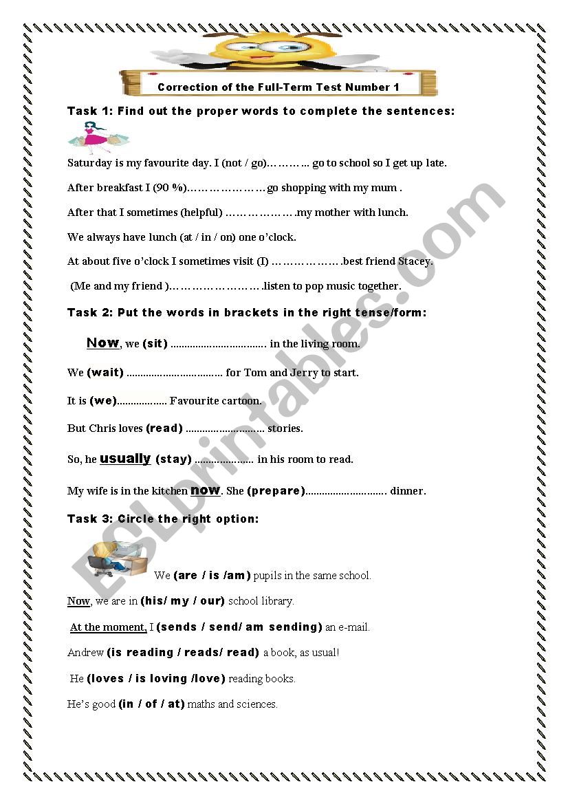 correction ESL worksheet by zakaria16